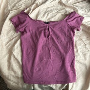 Express Women’s Purple Peekaboo Off Shoulder Top